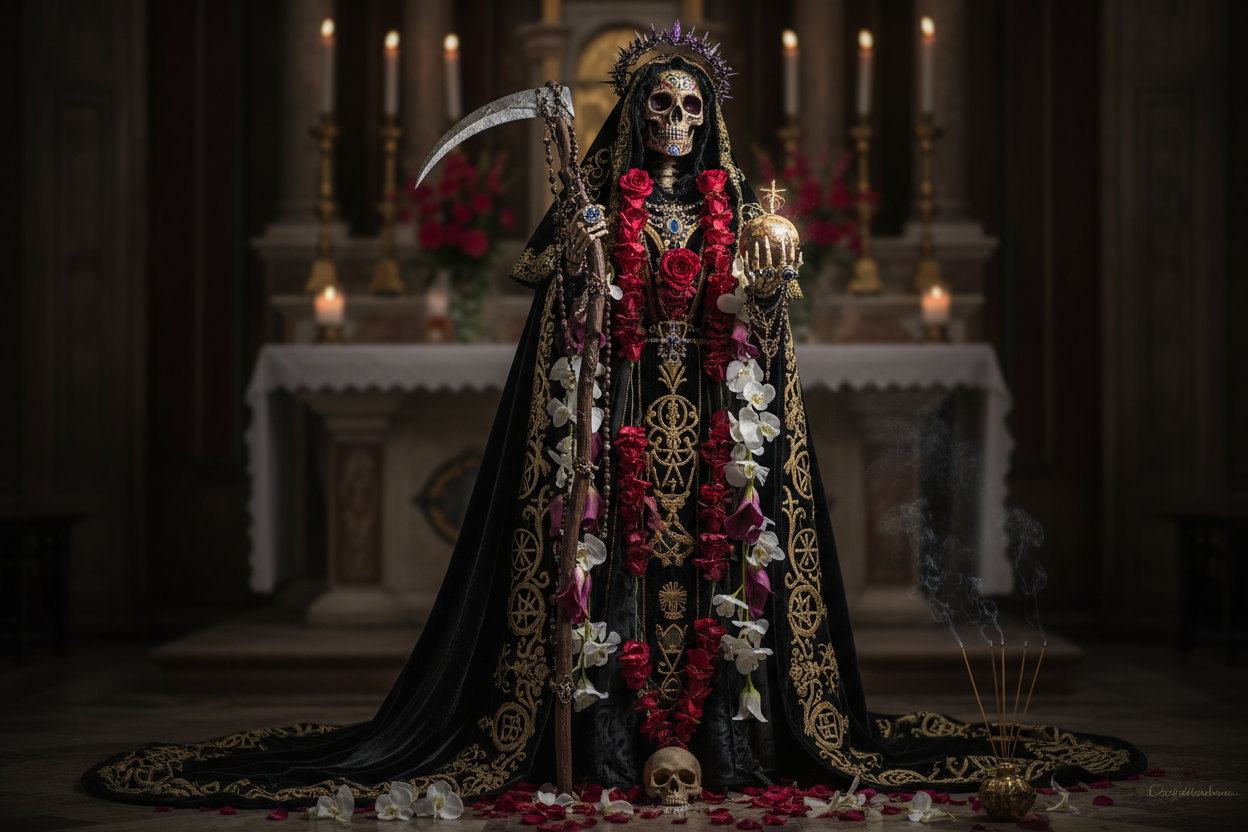 fotografia de la santisima muertes hermosa